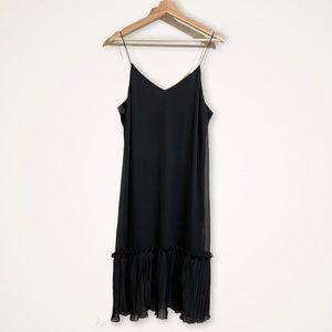 Gianni Bini - Black Ruffled Pleated Hem Slip Dress
